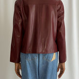 Deep red Faux-leather jacket