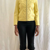 Vintage butter yellow leather coat