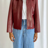 Deep red Faux-leather jacket