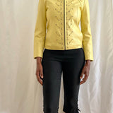 Vintage butter yellow leather coat