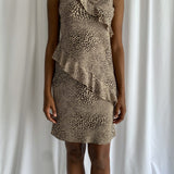 Vintage beige and brown dress