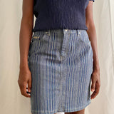 Stripe denim skirt