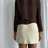 Brown plissé blouse