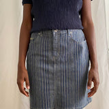 Stripe denim skirt