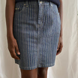 Stripe denim skirt