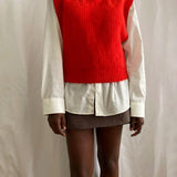 Red sweater vest