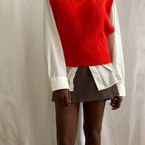 Red sweater vest