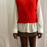 Red sweater vest