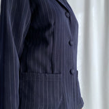 Navy pin stripe suit