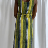 Vertical stripe midi dress