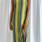 Vertical stripe midi dress