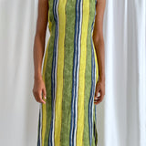 Vertical stripe midi dress