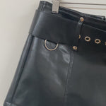 macro faux leather skirt