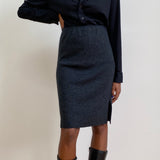 Grey wool blended skirt