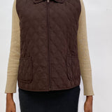 Brown quilted vest, Size M/L