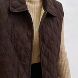 Brown quilted vest, Size M/L