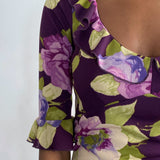 Sandra Angelozzi Robe fleurie violette, Taille S